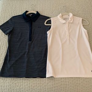 Lot of 2 Ladies Golf Shirts, Under Armour and Nike - Size S